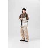 Unisex Jacket Vintage Color Contrast Patchwork Hooded Jacket Shell Jacket Baggy Coat